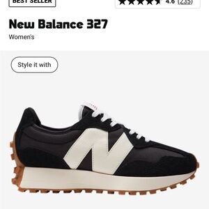 New Balance 327 Women's Black sneakers size 8 1/2